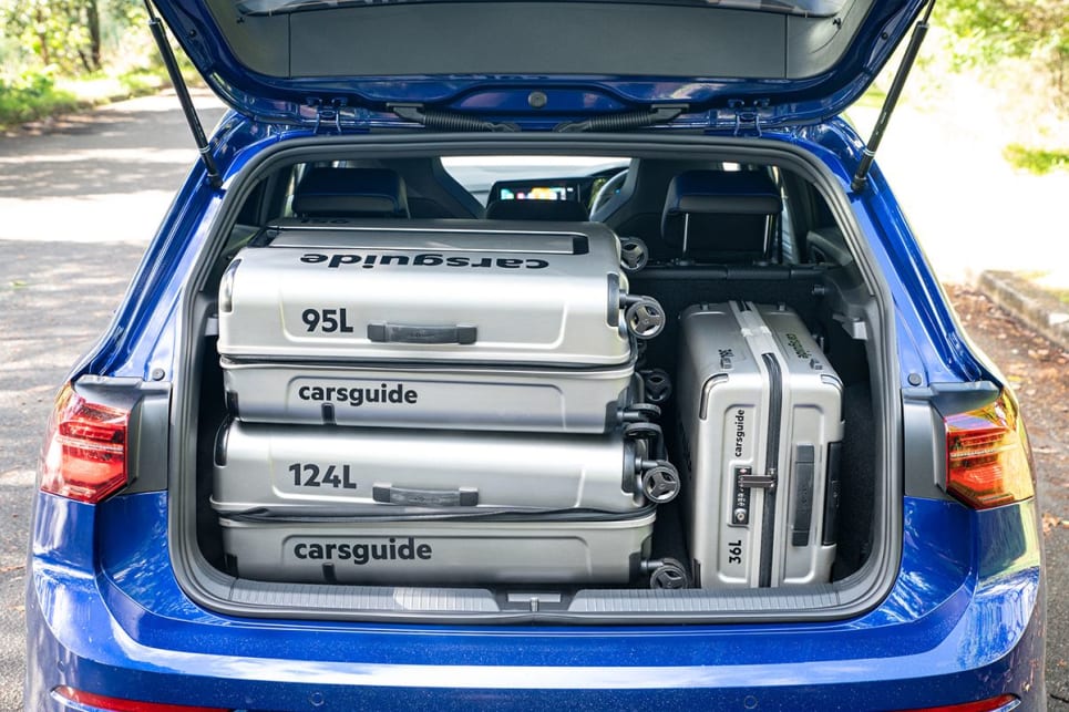 The parcel shelf needs to be removed in order to fit the three-piece CarsGuide luggage set. (image credit: Tom White)