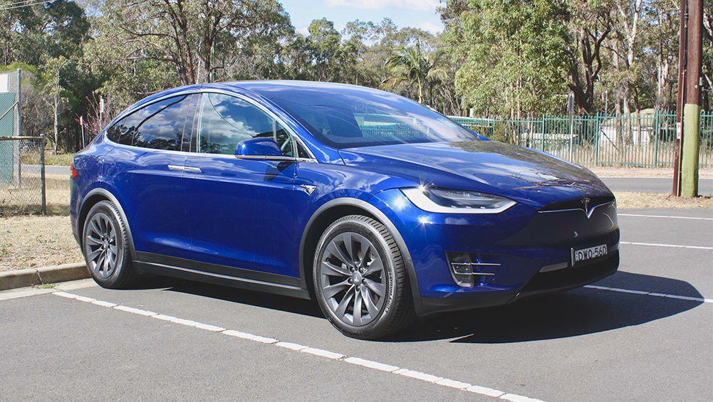 Tesla model deals x blue color