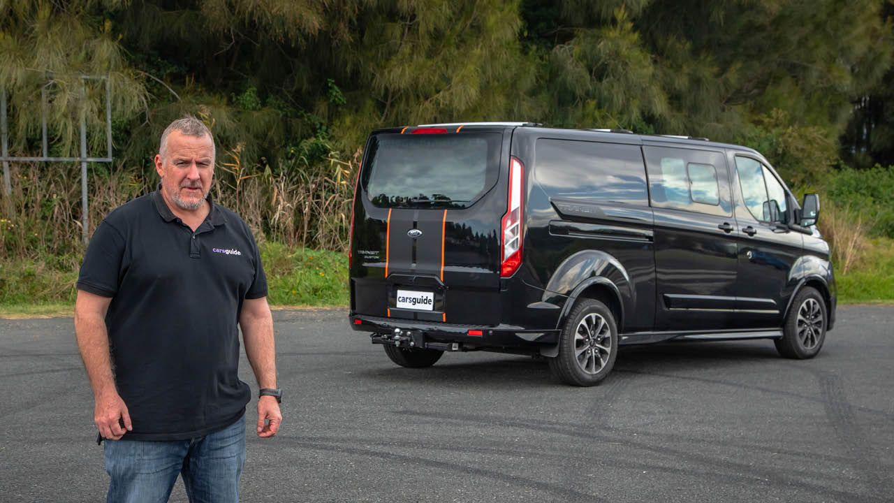 Ford Transit Custom 2021 review Sport 320L LWB DCiV GVM test Toyota HiAce rival load tested CarsGuide