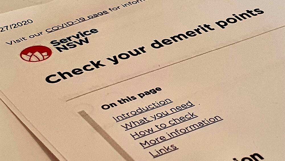 Check Demerit Points On Nsw Licence at Jesse Dennis blog
