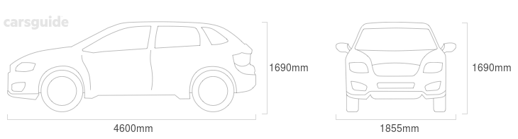 Dimensions for the Toyota RAV4 2020 Dimensions  include 1690mm height, 1855mm width, 4600mm length.