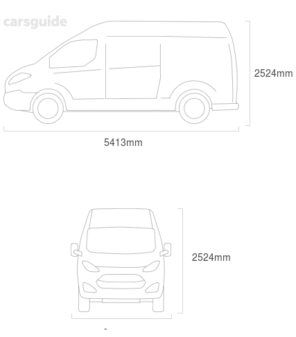 Dimensions for the Fiat DUCATO 2009 Dimensions  include 2524mm height, &mdash; width, 5413mm length.