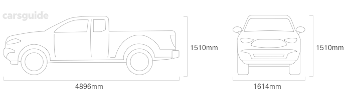 Dimensions for the Corsa Specialized Vehicles Bullet 1998 Dimensions  include 1510mm height, 1614mm width, 4896mm length.