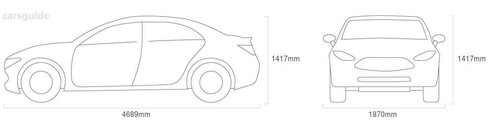 Dimensions for the Ford Fairmont 1970 Dimensions  include 1417mm height, 1870mm width, 4689mm length.