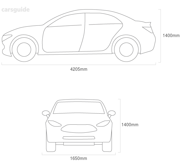 Dimensions for the Lada Sable 1996 Dimensions  include 1400mm height, 1650mm width, 4205mm length.