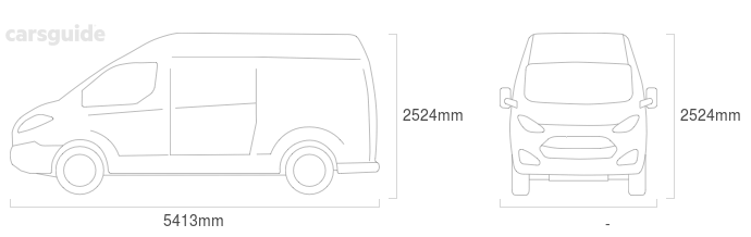 Dimensions for the Fiat DUCATO 2008 Dimensions  include 2524mm height, &mdash; width, 5413mm length.