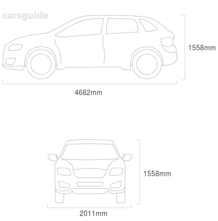 Dimensions for the Jaguar I-Pace 2019 Dimensions  include 1558mm height, 2011mm width, 4682mm length.