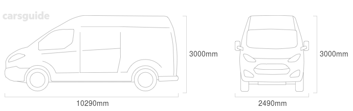 Dimensions for the Isuzu FYJ 2018 Dimensions  include 3000mm height, 2490mm width, 10290mm length.