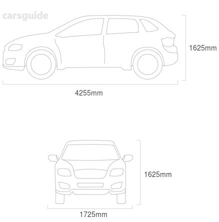 Dimensions for the Jeep Cherokee 2000 Dimensions  include 1625mm height, 1725mm width, 4255mm length.