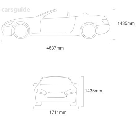 Dimensions for the Saab 900 1998 Dimensions  include 1435mm height, 1711mm width, 4637mm length.