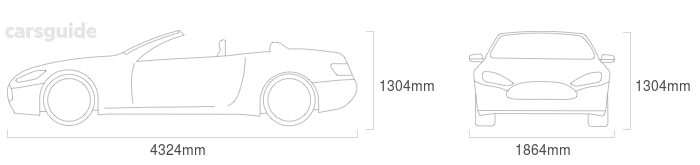 Dimensions for the BMW Z4 2021 Dimensions  include 1304mm height, 1864mm width, 4324mm length.