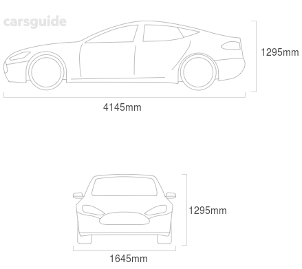 Dimensions for the Toyota Paseo 1991 Dimensions  include 1295mm height, 1645mm width, 4145mm length.