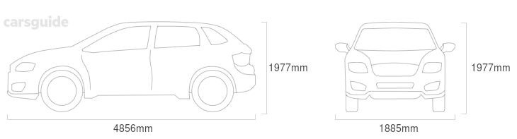 Dimensions for the Mercedes-Benz G-Class 2011 Dimensions  include 1977mm height, 1885mm width, 4856mm length.