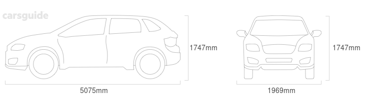 Dimensions for the Mazda CX-9 2019 Dimensions  include 1747mm height, 1969mm width, 5075mm length.