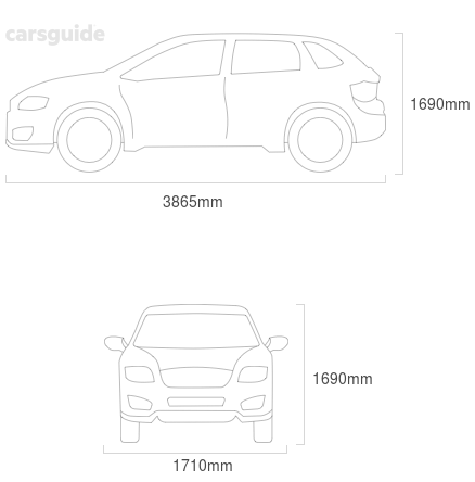 Dimensions for the Suzuki Grand Vitara 2000 Dimensions  include 1690mm height, 1710mm width, 3865mm length.