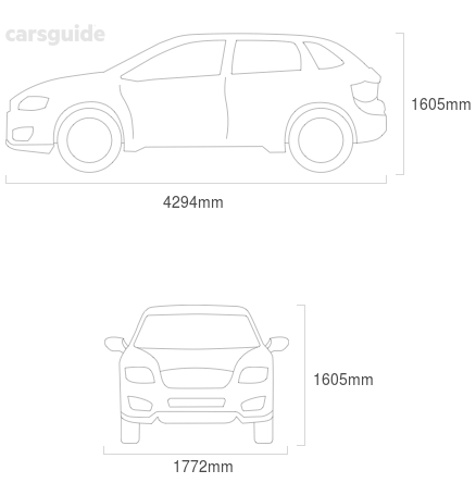 Dimensions for the Honda HR-V 2016 Dimensions  include 1605mm height, 1772mm width, 4294mm length.