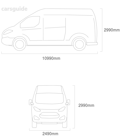 Dimensions for the ISUZU FXY 2018 Dimensions  include 2990mm height, 2490mm width, 10990mm length.