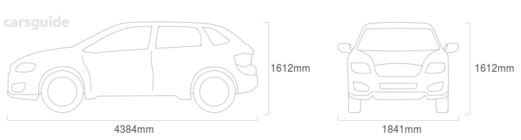 Dimensions for the Skoda Karoq 2023 Dimensions  include 1612mm height, 1841mm width, 4384mm length.