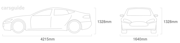 Dimensions for the Hyundai S Coupe 1996 Dimensions  include 1328mm height, 1640mm width, 4215mm length.