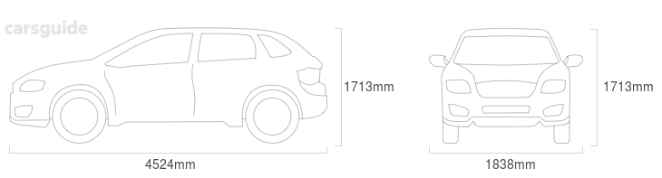 Dimensions for the Ford Escape 2018 Dimensions  include 1713mm height, 1838mm width, 4524mm length.