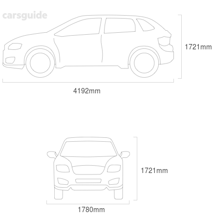 Dimensions for the Holden Frontera 1998 Dimensions  include 1721mm height, 1780mm width, 4192mm length.