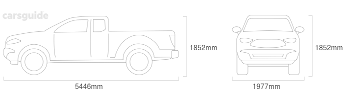 Dimensions for the Ford Ranger 2020 Dimensions  include 1852mm height, 1977mm width, 5446mm length.