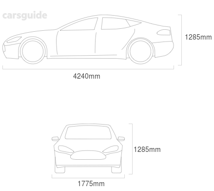 Dimensions for the Toyota 86 2016 Dimensions  include 1285mm height, 1775mm width, 4240mm length.