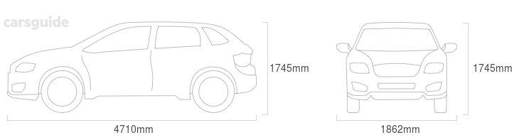 Dimensions for the Mitsubishi Outlander 2023 Dimensions  include 1745mm height, 1862mm width, 4710mm length.