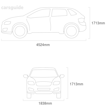 Dimensions for the Ford Escape 2016 Dimensions  include 1713mm height, 1838mm width, 4524mm length.